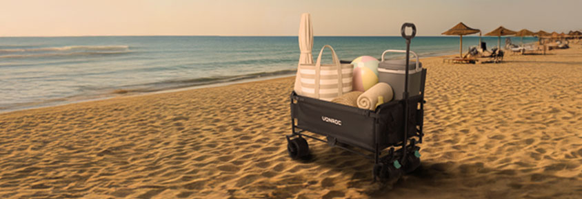 Carro de mano compacto vonroc en la playa