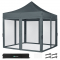 Carpa para Fiestas Pop-Up - 3x3 m | Set incl. Mosquitera Paredes Laterales - Gris