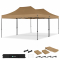 Carpa para fiestas – 6 × 4,5 m – Carpa Premium Easy‑Up | Set con 2 carpas y 1 kit de conexión – Beige