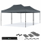 Carpa para fiestas – 6 × 4,5 m – Carpa Premium Easy‑Up | Set con 2 carpas y kit de conexión – Gris