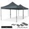 Carpa Pop-Up para fiestas – 6x3 m | Set con 2x Carpas y 1x Kit de Conexión – Gris