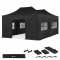 Carpa para fiestas – 6 × 4,5 m – Carpa Premium Easy‑Up | Set con 2 carpas, paredes laterales y kit de conexión – Negro