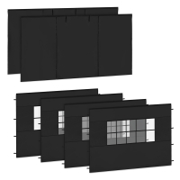 Sidewall Set – 6x4.5 m – 6 pcs. – For 2 x Premium Party Tent PT815AA | Black