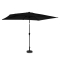 Sombrilla Rapallo 200x300cm - Sombrilla rectangular Premium - Antracita/Negro | Incl. base de sombrilla de hormigón