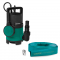 Bomba sumergible 400W – 8000 l/h – Agua sucia y limpia | Set completo con manguera plana de 10 m