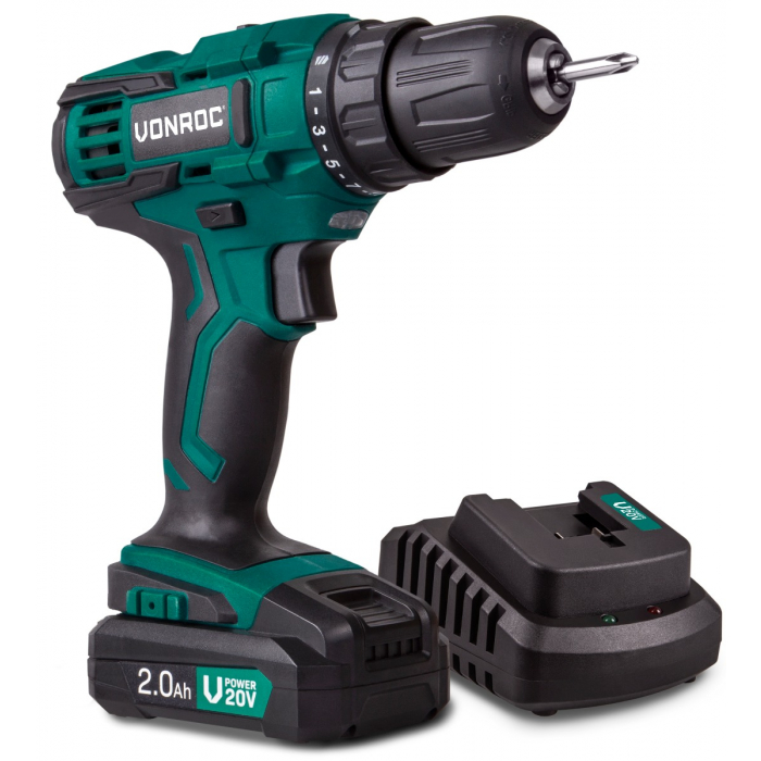 Taladro inalámbrico 20V - 2.0Ah | Incl. batería y cargador main product photo